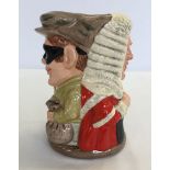 A Royal Doulton Toby jug- The Judge and Thief, double sided.