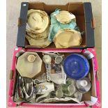 2 boxes of mixed ceramics to include; Deco, Johnson Bros, Klimax Japanese part coffee service and