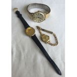 A ladies vintage Timex mechanical watch with rolled gold bracelet and a gents vintage Sekonda