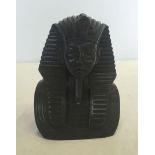 A small stone carved bust of Tutankhamun. Approx 15cm high