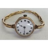 A ladies 9ct Gold watch by Breguet, hallmarked Glasgow 1923.
