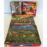 4 Games Workshop games: 1) Mighty Empires, 2) Warhammer Magic, 3) Warhammer Set (incomplete), 4)
