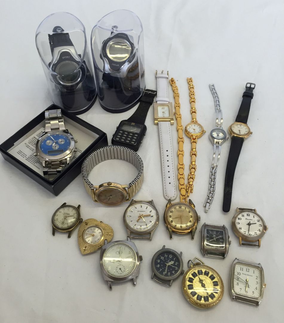 A collection of vintage and new watches.