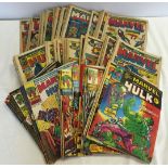 A collection of 86 'The Mighty World of Marvel starring The Incredible Hulk' comic books.