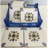 10 spanish ceramic tiles, 20cm square.