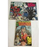 A collection of 3 notable Iron Man comic books: Issue #128 (Demon in a Bottle), and Issues #281 & #