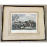 An antique hand coloured Turner print "Brighthelmston". Framed and glazed, approx 19x24cm.