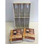 6 boxed Rayware gold plated Pilsner glasses with 4 boxed Rayware gold plated Irish coffee glasses.