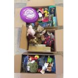 3 boxes of new modern toys to include finger puppets.