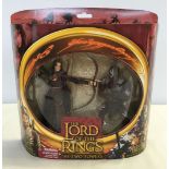 A boxed Lord of the Rings twin playset - Elven Archer & Berserker Uruk-Hai from 'The Two Towers'.
