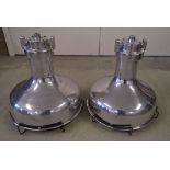 A pair of polished aluminium ships lamps marked "Oceanic".