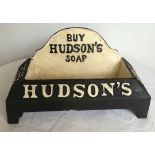 A cast iron 'Hudsons Soap' dog water trough