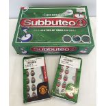 Subbuteo boxed set together with 2 boxed teams. England & Manchester United.