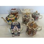 A collection of 7 teapots to include 3 boxed Sadler.