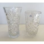 2 lead crystal vases.