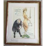 A framed and glazed print 'To Pervert the Course of Justice' by Mark Huskinson, signed in pencil