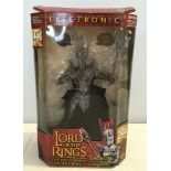 A boxed Lord of the Rings electronic Sauron from 'The Fellowship of the Ring'.