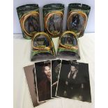 5 boxed Lord of the Rings figures from 'The Fellowship of the Ring': Newborn Lurtz, Legolas,