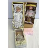 3 modern dolls comprising: 1) Heidi Ott baby doll (approx 18cm tall), 2) Ashton Drake doll and 3)