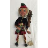Pelham Puppet Macboozle with red tartan kilt and green bottle. Boxed, in good condition.