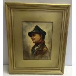 A framed watercolour portrait of an Italian boy. Picture size 22.5 x 30cm. Signed Andrew