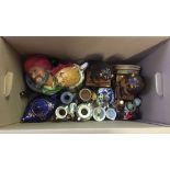 A box of mixed ceramics to include Bossons, Delft & Wade.