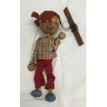 A wooden top Boy Pelham Puppet. Unboxed in playworn condition.