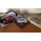 3 boxed 1:43 scale racing cars: 1) Onyx Toyota GT Le Mans 1999. 2) Vitesse Peugeot 206 WRC Monte