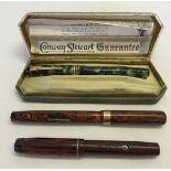 A green Conway Stewart 388 fountain pen with 14ct gold nib in original box together with a Mabie