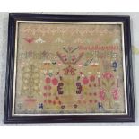 A framed & glazed Victorian Sampler by Keziah Palmer dated 1862. Frame size approx 48 x 42cm.