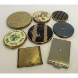 A collection of 8 ladies compacts to include Stratton.