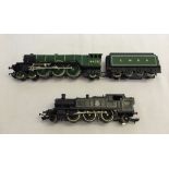An unboxed Hornby OO gauge "Flying Scotsman " 4472 locomotive and tender with an unboxed Airfix 6/67