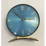 Smiths clock. Vintage with blue coloured face - working order.