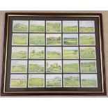 A full set of original Wills Golfing cigarette cards. Framed and glazed with glass to reverse.