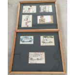 2 framed & glazed collections of comical watercolours by P. Moody. All hairdressing & mini car