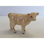 A Charolais calf Beswick figurine in cream glass finish. Model #1827B.