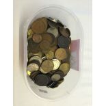 Box of world coins.