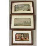 3 Victorian oil prints of the Great Exhibition by G. Boxter framed & glazed, sizes 25 x 13cm and