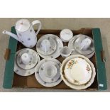 A 4 setting Bavarian ceramic coffee set together with a ceramic fruit set.