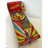 Chad Valley tinplate Skee Ball game with balls.