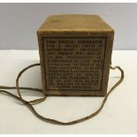 A WW2 childs respirator box (empty).