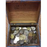 Box of world coins.