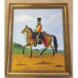 Oil on canvas of a Victorian 15th Kings Hussars Officer Gilt framed by R.D.Thomas. 60 x 50cm.