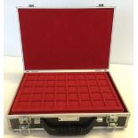 Lidner locking coin case with key, with 6 new red coin trays.