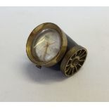 An Oberon anti-magnetic manual wind-up small desk clock in the shape of a cannon. 17 jewels and date