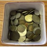 Box of world coins.