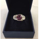 A boxed Swarovski crystal ring, size Q1/2.