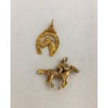 2 hallmarked 9ct gold Horse charms total weight approx 6.6g.