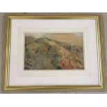 Framed & glazed watercolour of Continental Landscape by Mable Varley. 33 x 20cm
