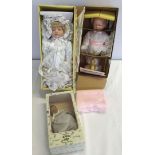 3 modern dolls comprising: 1) Heidi Ott baby doll (approx 18cm tall), 2) Ashton Drake doll and 3)